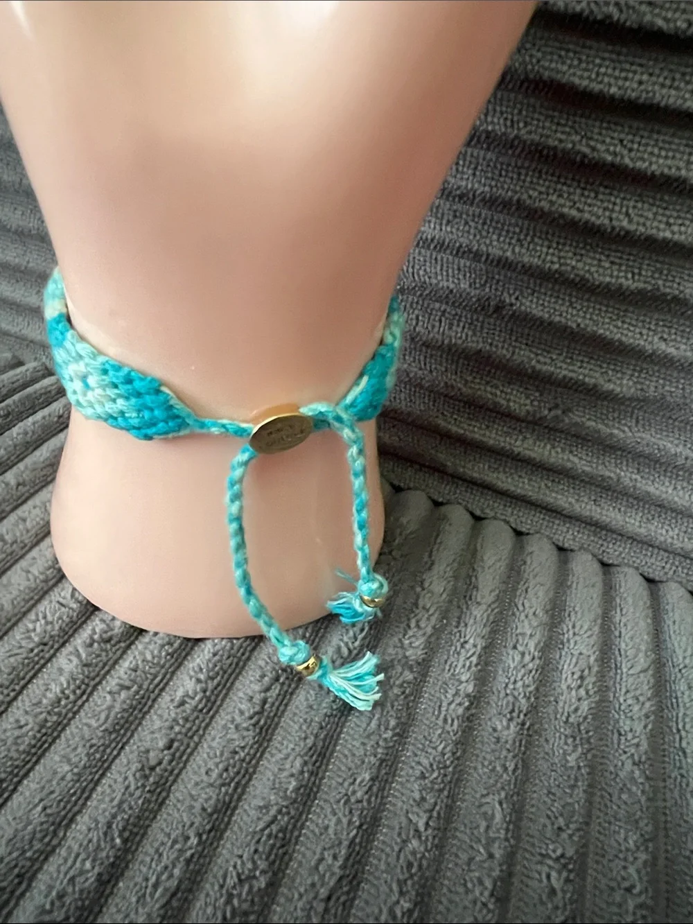 Juicy Couture | Blue Braided Bracelet Gold Bar